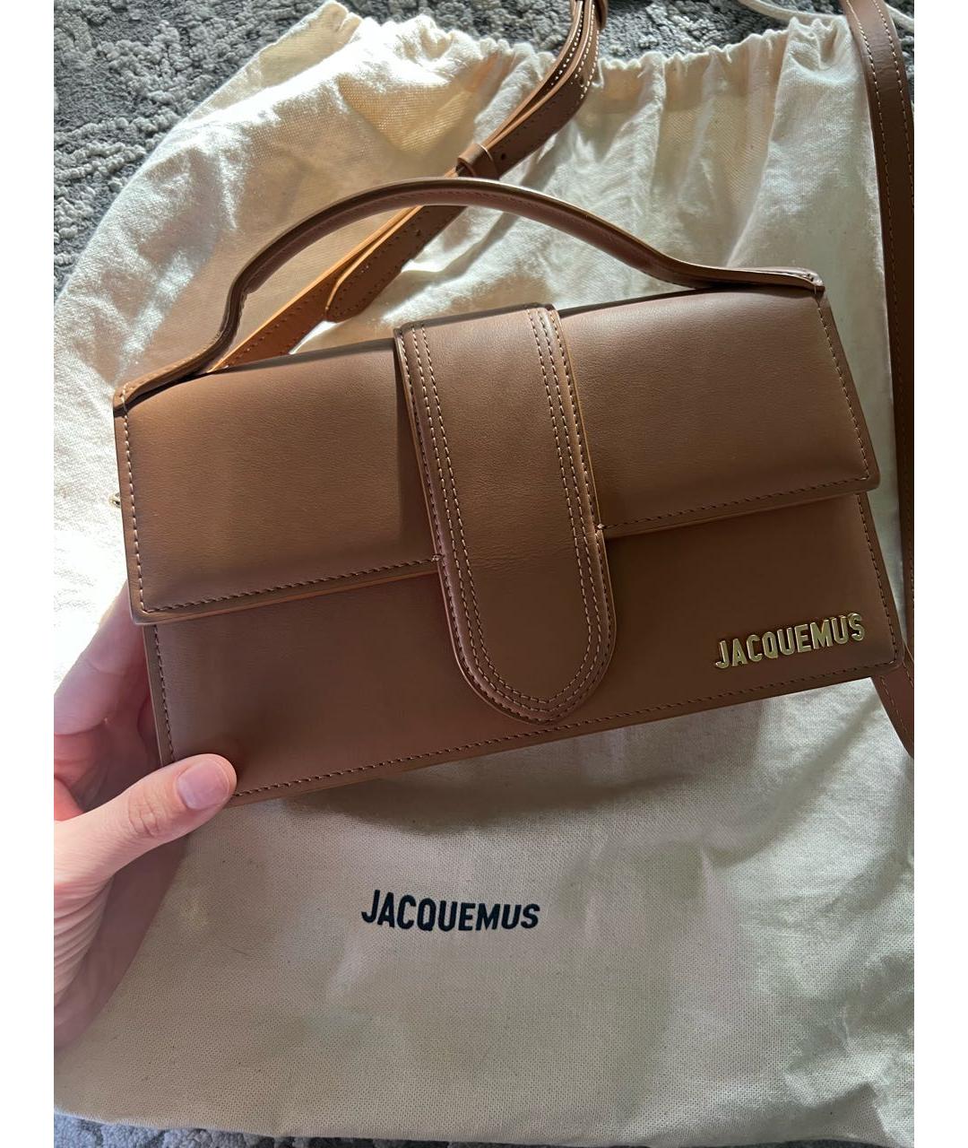 JACQUEMUS Коричневая кожаная сумка через плечо, фото 2