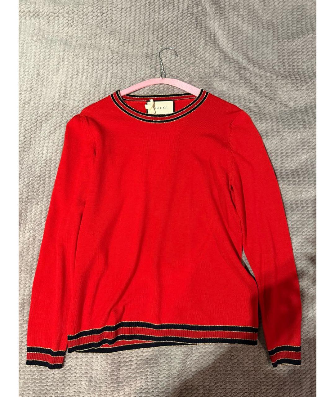 GUCCI Красный хлопковый джемпер / свитер, фото 5