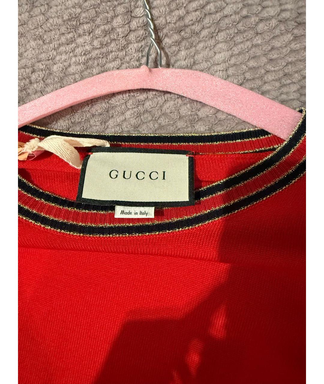 GUCCI Красный хлопковый джемпер / свитер, фото 3