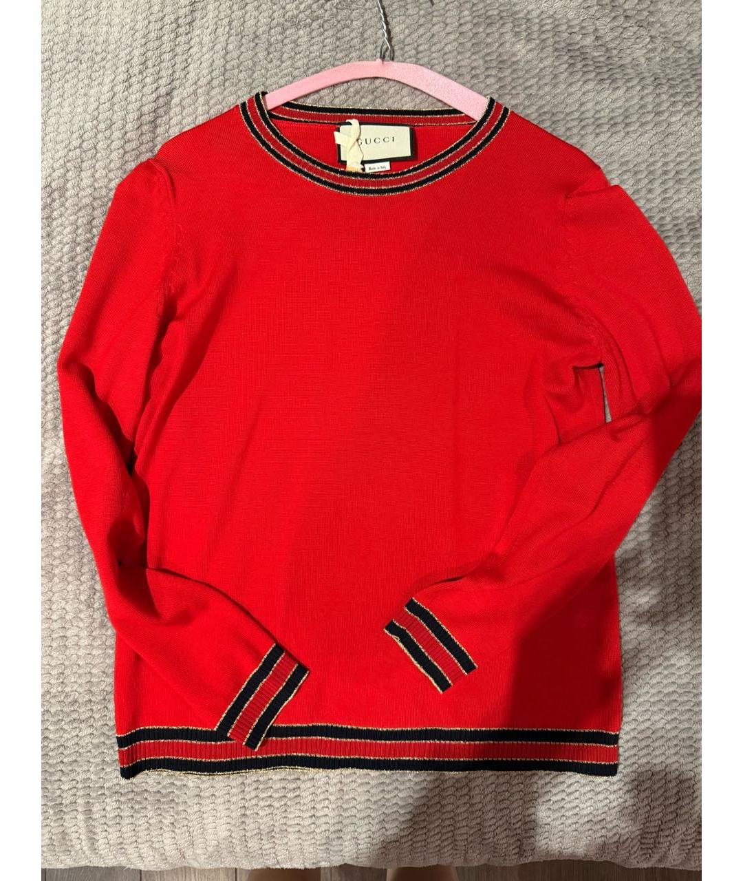 GUCCI Красный хлопковый джемпер / свитер, фото 2