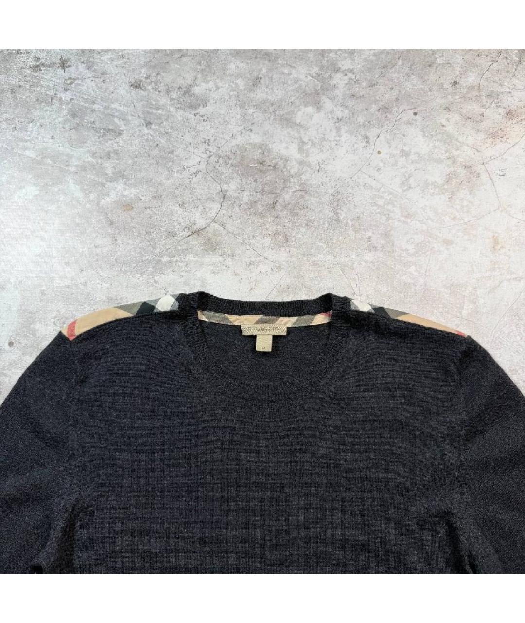 BURBERRY Серый шерстяной джемпер / свитер, фото 4
