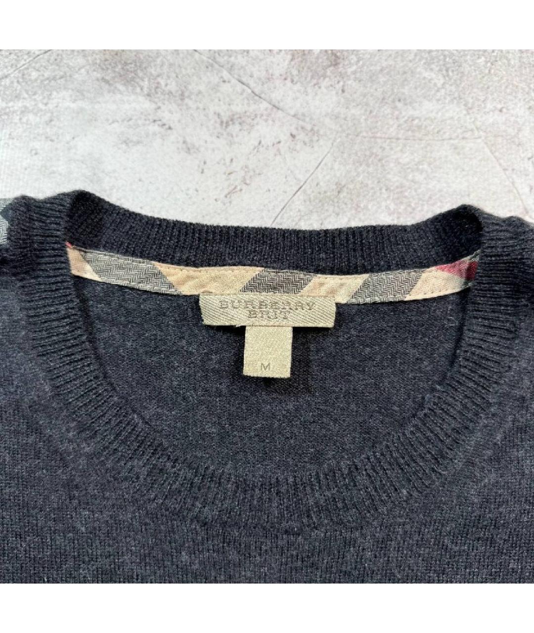 BURBERRY Серый шерстяной джемпер / свитер, фото 3