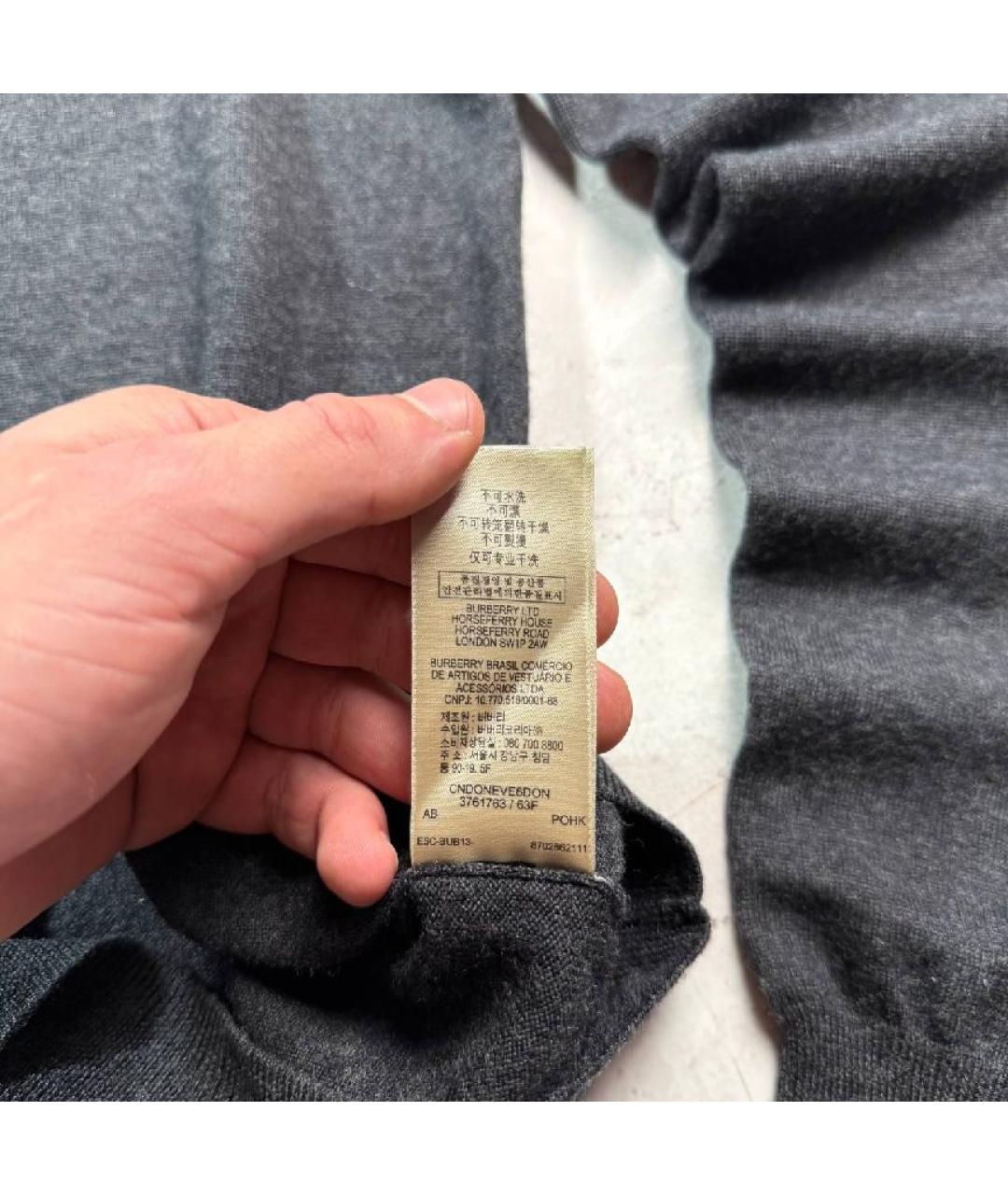 BURBERRY Серый шерстяной джемпер / свитер, фото 6