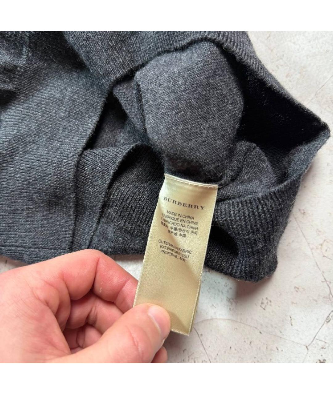 BURBERRY Серый шерстяной джемпер / свитер, фото 5
