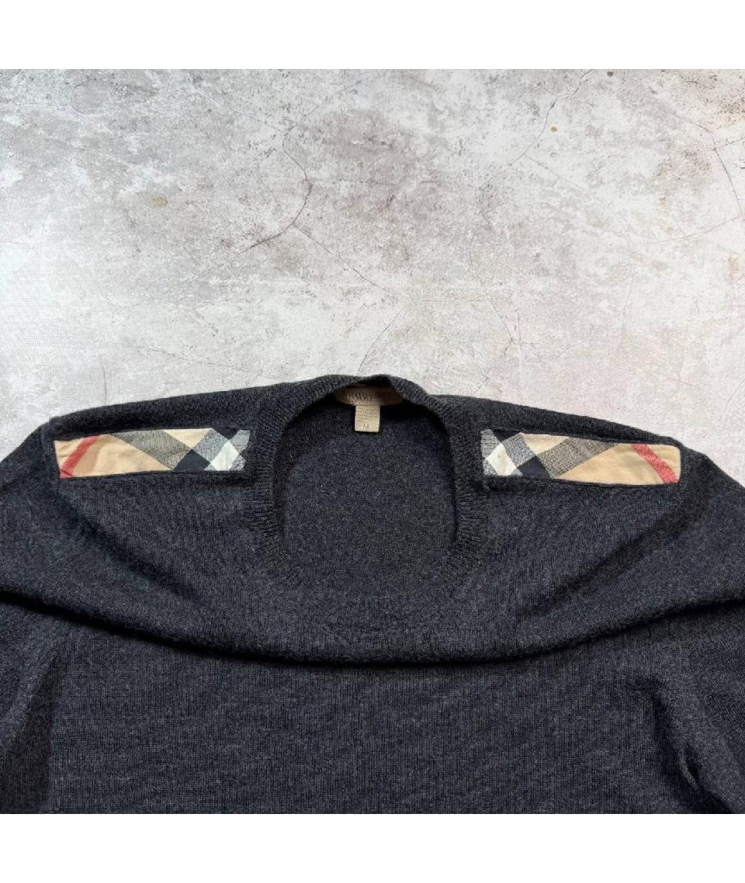 BURBERRY Серый шерстяной джемпер / свитер, фото 2