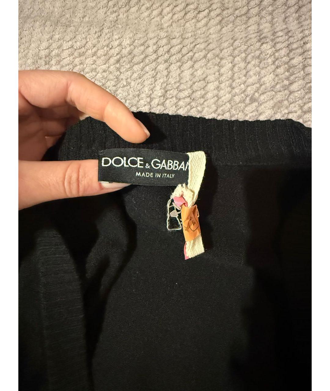 DOLCE&GABBANA Черный хлопковый кардиган, фото 2