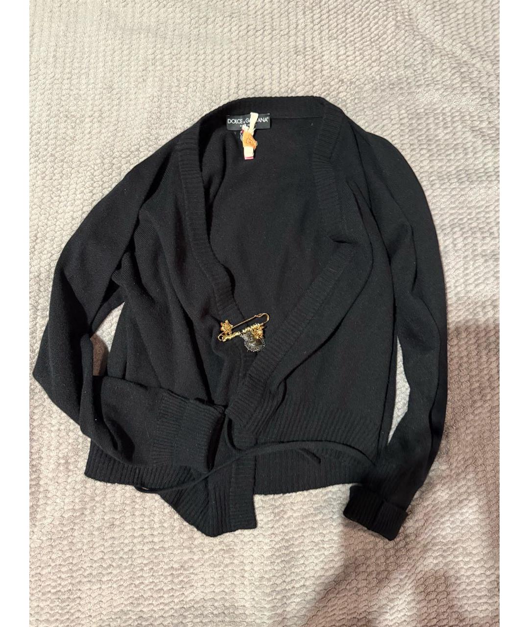 DOLCE&GABBANA Черный хлопковый кардиган, фото 4
