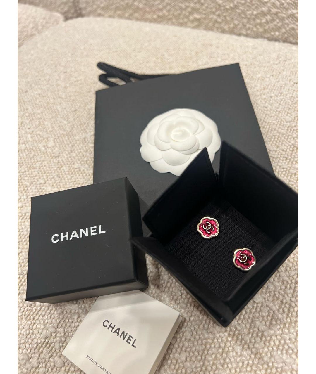 CHANEL Коралловые металлические серьги, фото 4