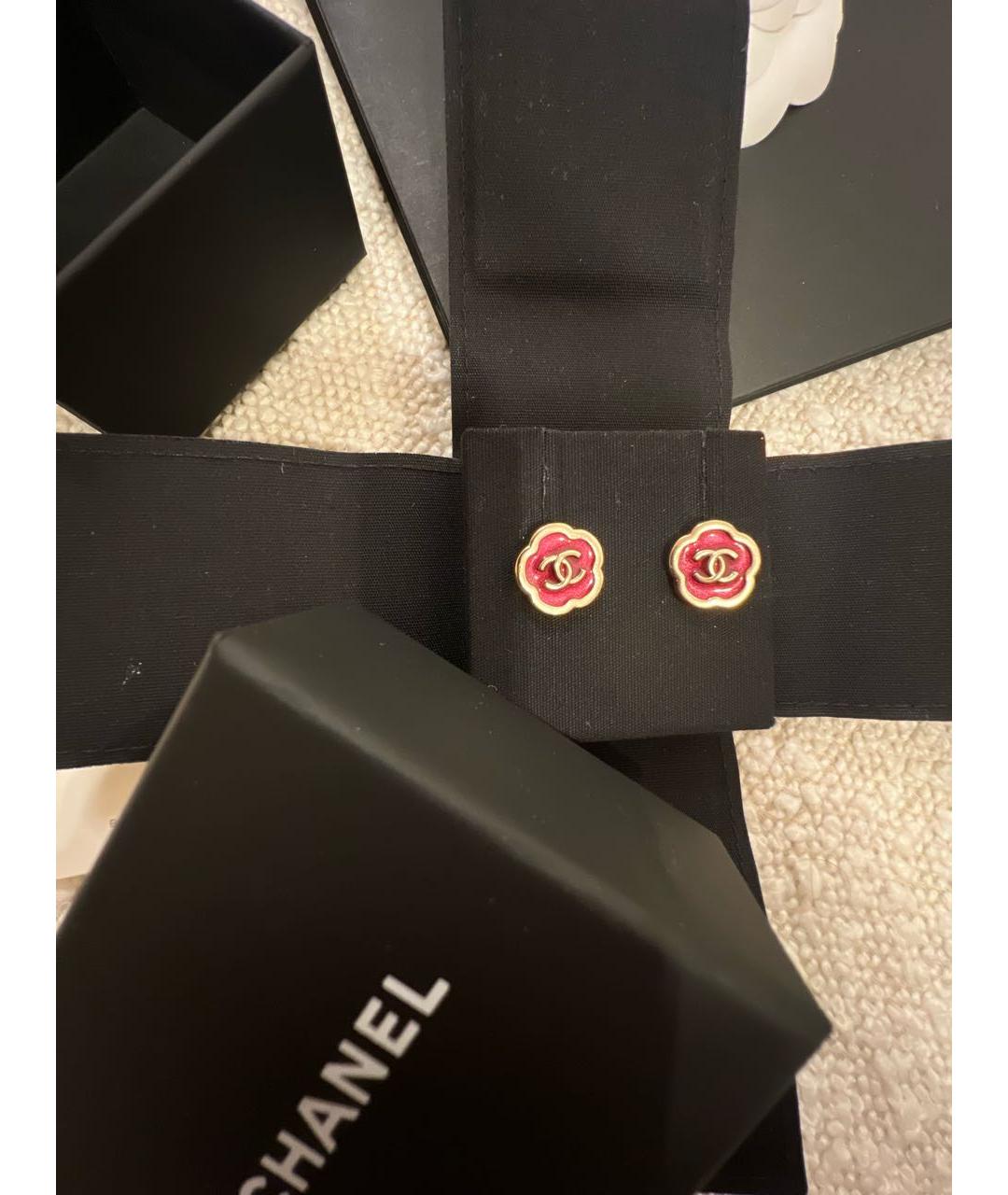 CHANEL Коралловые металлические серьги, фото 5