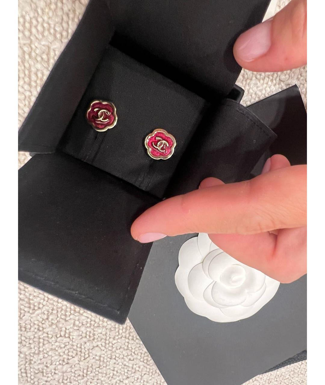 CHANEL Коралловые металлические серьги, фото 3