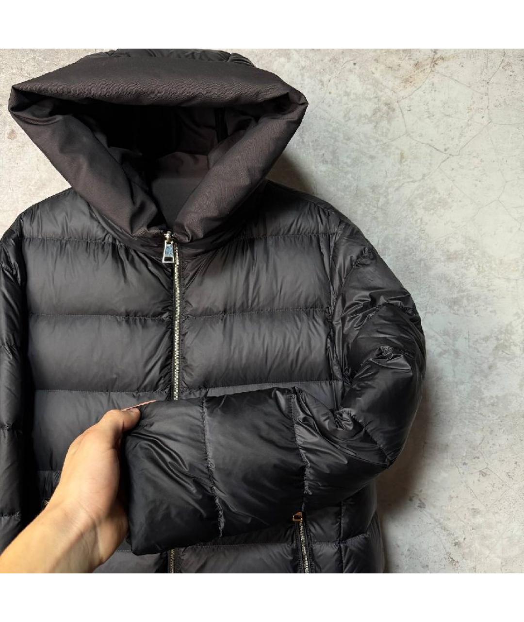 MONCLER Черный пуховик, фото 2