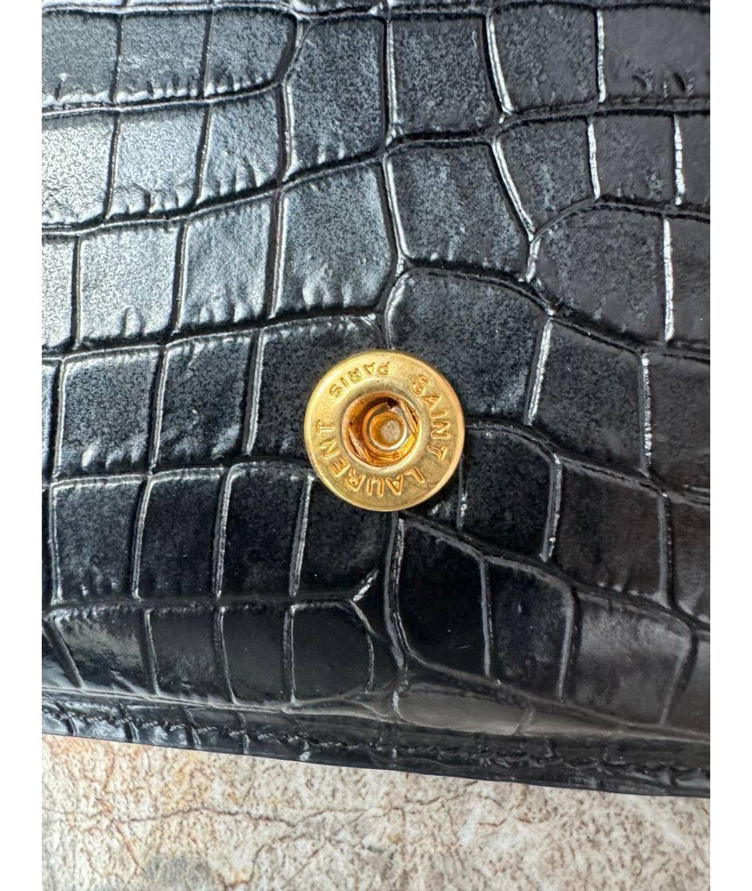 SAINT LAURENT Черная кожаная сумка через плечо, фото 5