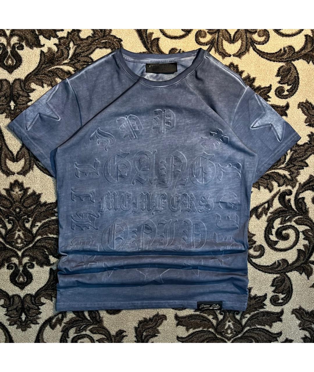 PHILIPP PLEIN Синяя хлопковая футболка, фото 6