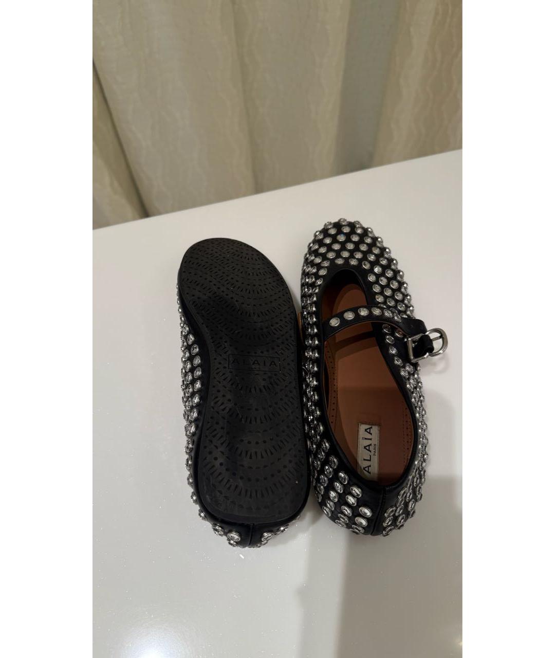 ALAIA Черные кожаные балетки, фото 6
