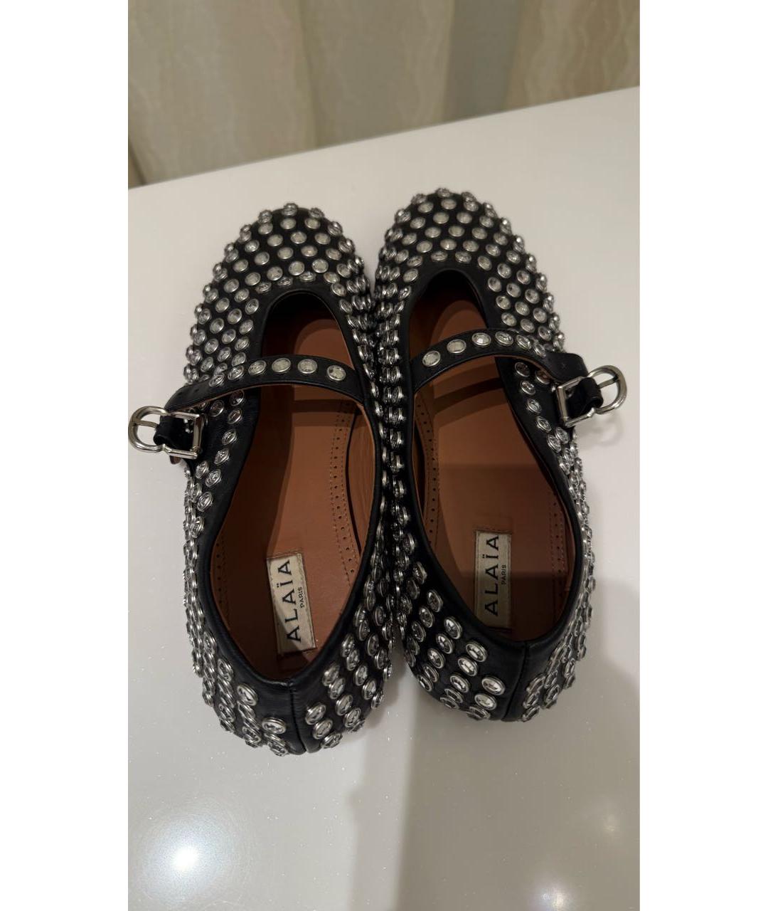 ALAIA Черные кожаные балетки, фото 5