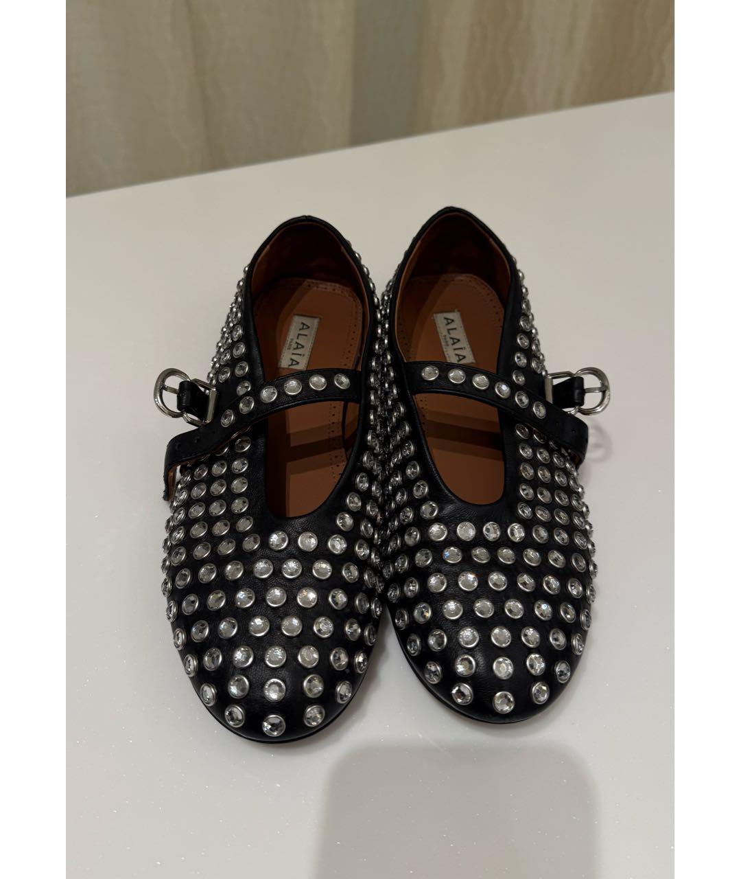 ALAIA Черные кожаные балетки, фото 7