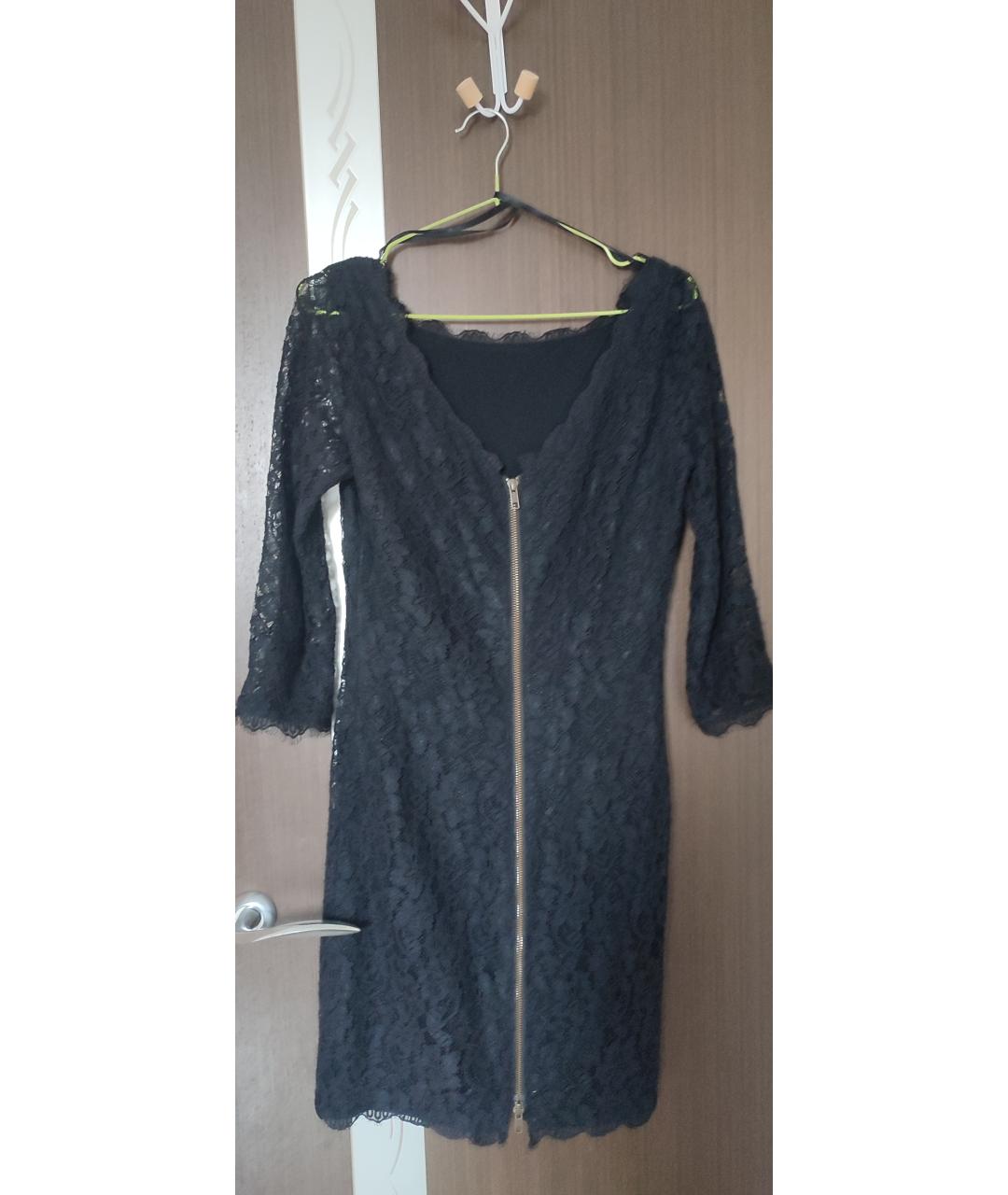 DIANE VON FURSTENBERG Черное вискозное повседневное платье, фото 2