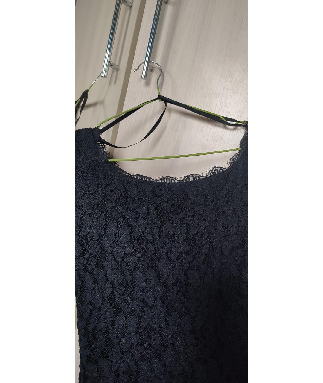 DIANE VON FURSTENBERG Черное вискозное повседневное платье, фото 4