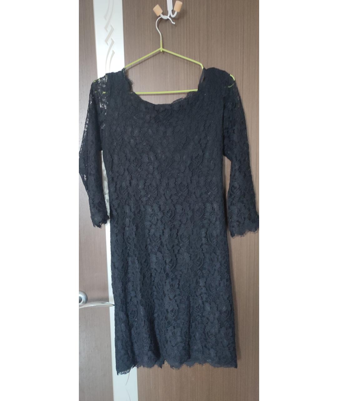 DIANE VON FURSTENBERG Черное вискозное повседневное платье, фото 8