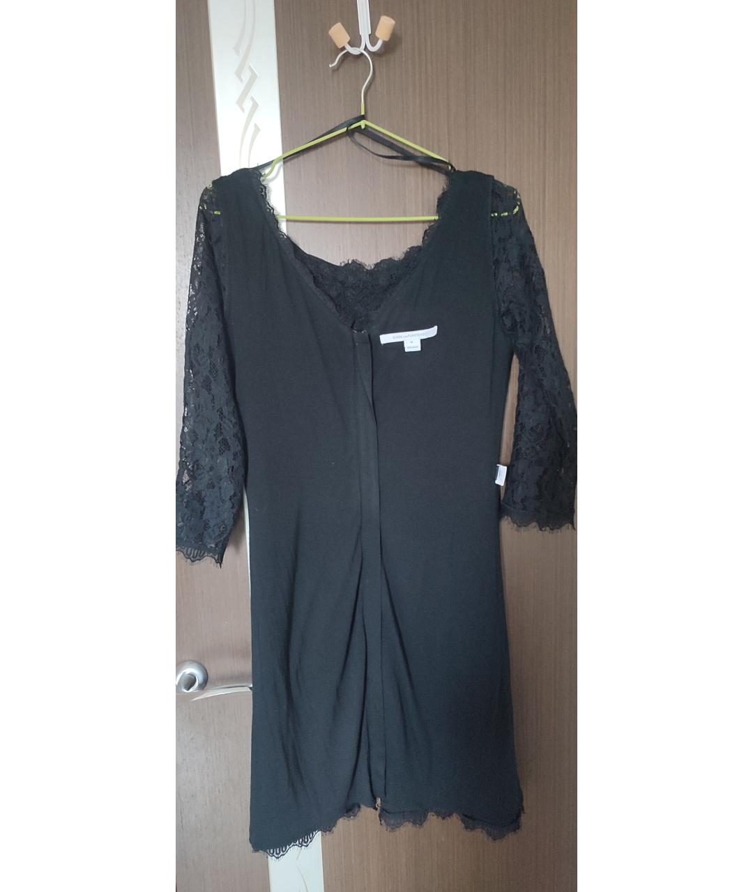 DIANE VON FURSTENBERG Черное вискозное повседневное платье, фото 3