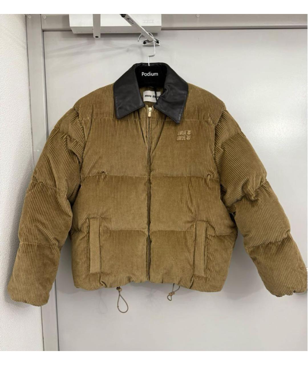 MIU MIU Бежевый хлопковый пуховик, фото 6