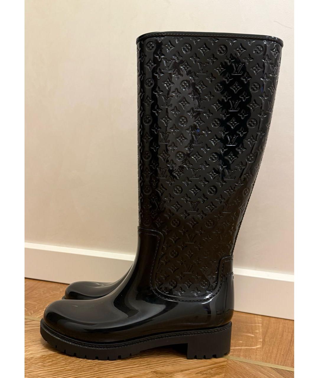 LOUIS VUITTON Черные резиновые сапоги, фото 5