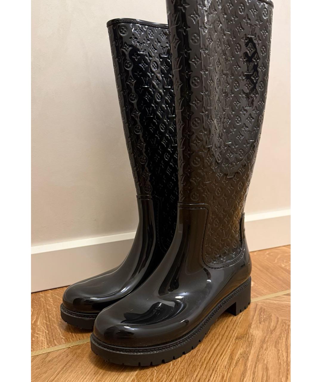 LOUIS VUITTON Черные резиновые сапоги, фото 2
