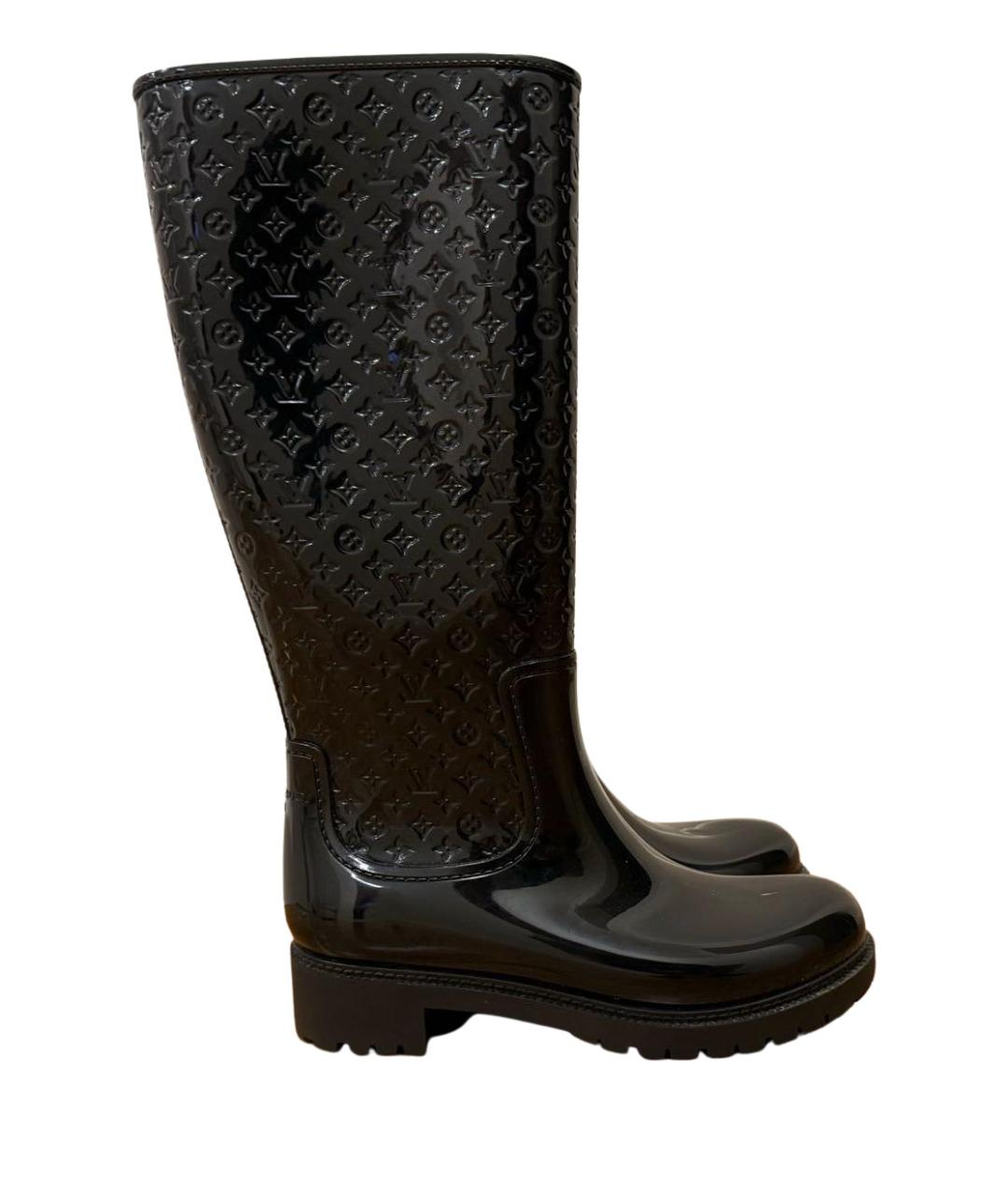 LOUIS VUITTON Черные резиновые сапоги, фото 1