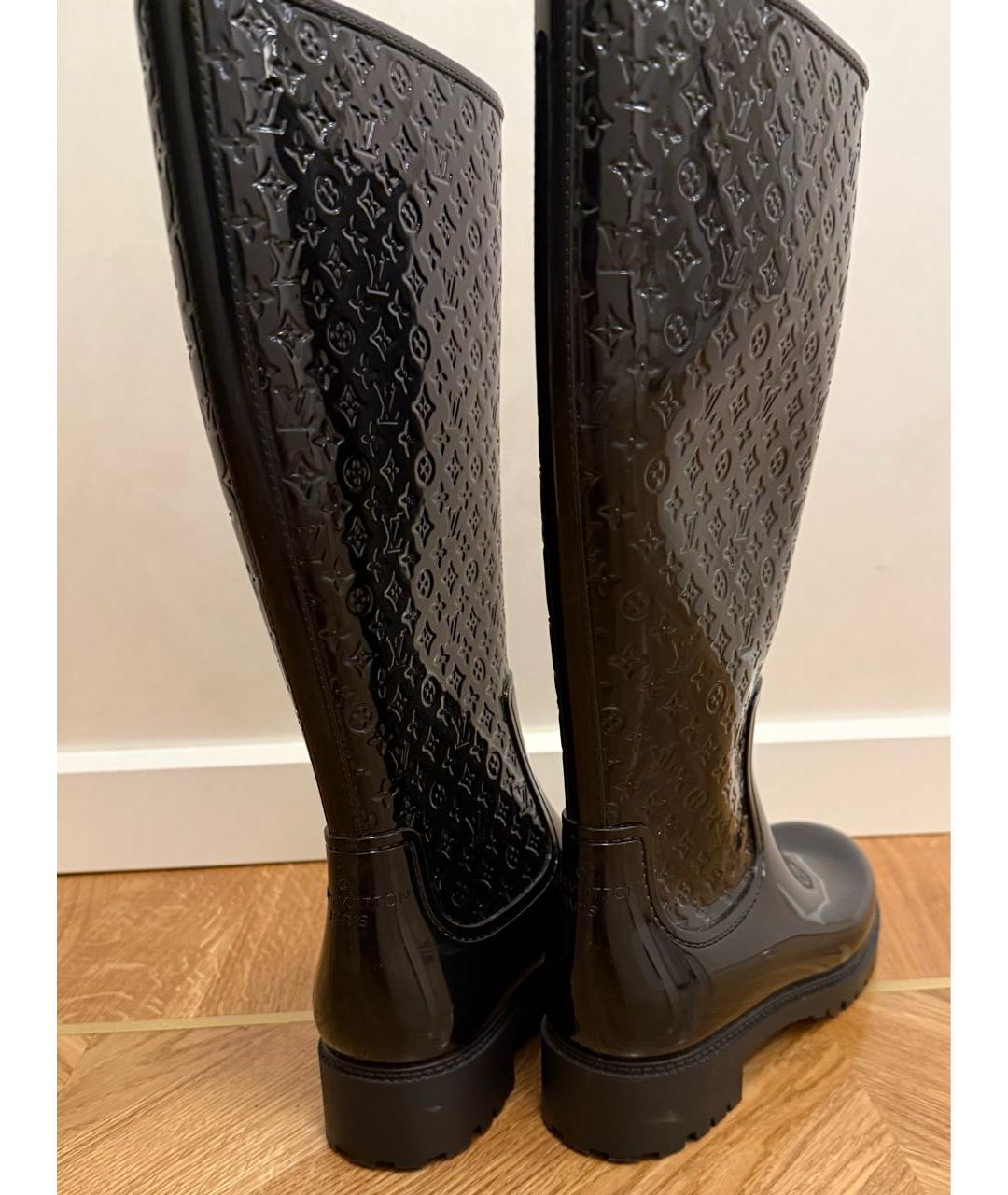 LOUIS VUITTON Черные резиновые сапоги, фото 3