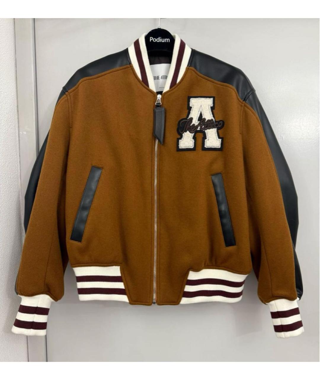 THE ATTICO Коричневая шерстяная куртка, фото 5