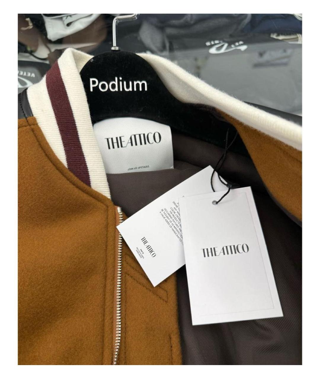 THE ATTICO Коричневая шерстяная куртка, фото 3