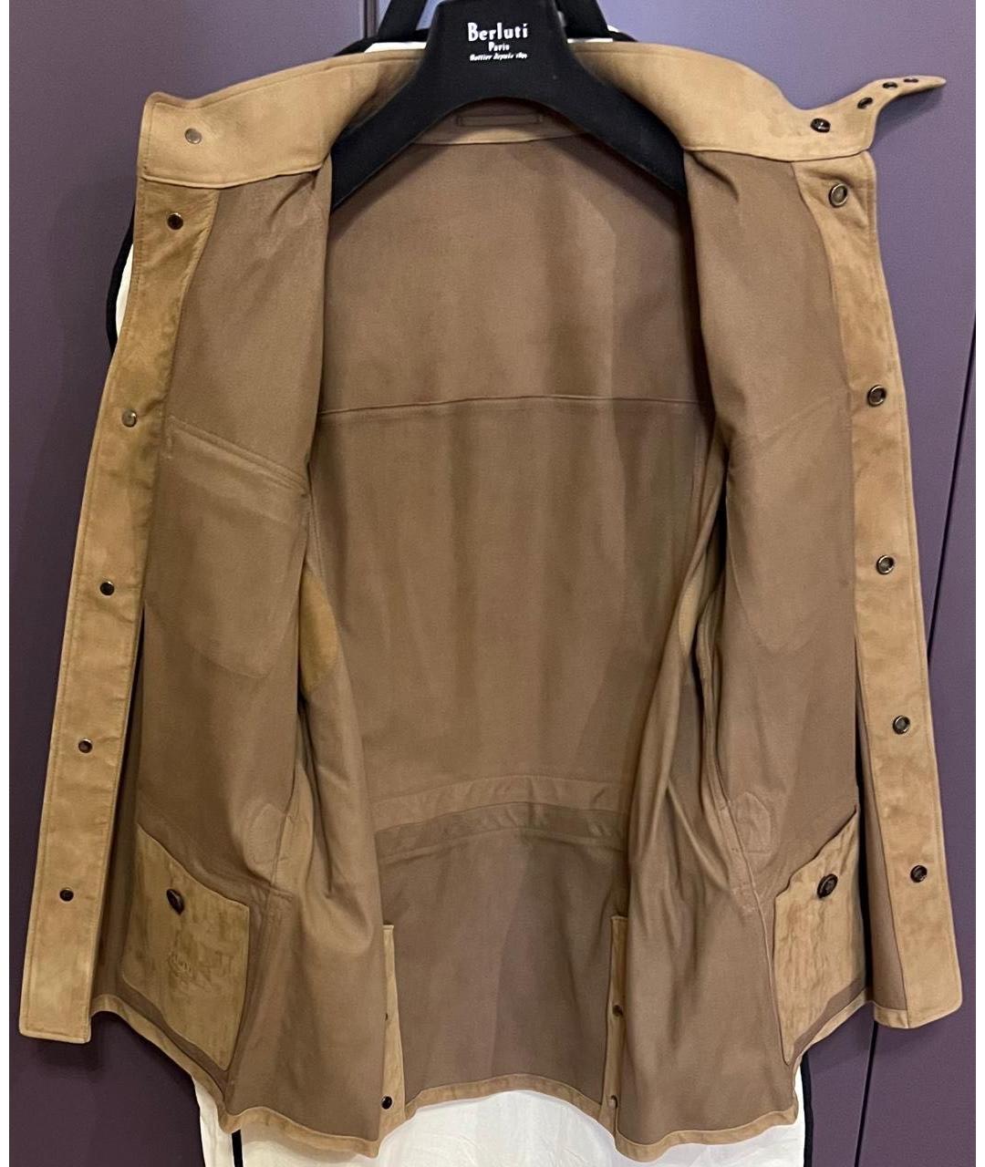 BERLUTI Бежевая замшевая куртка, фото 3