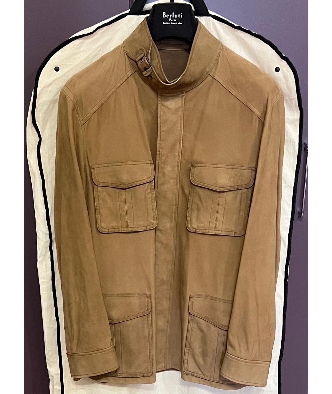 BERLUTI Бежевая замшевая куртка, фото 9