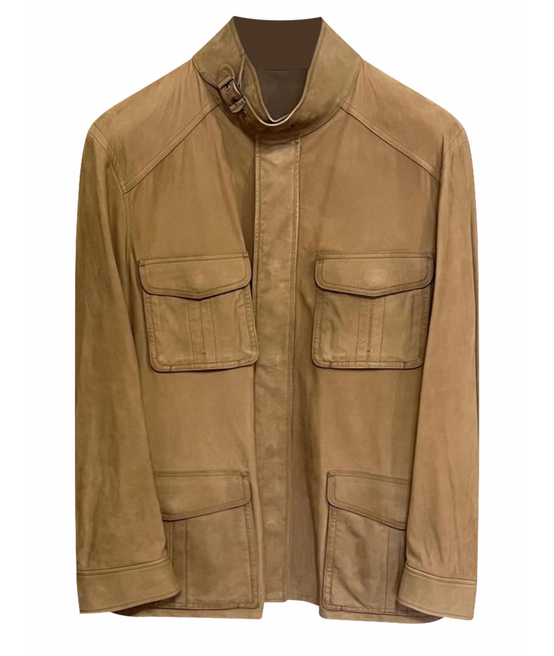 BERLUTI Бежевая замшевая куртка, фото 1