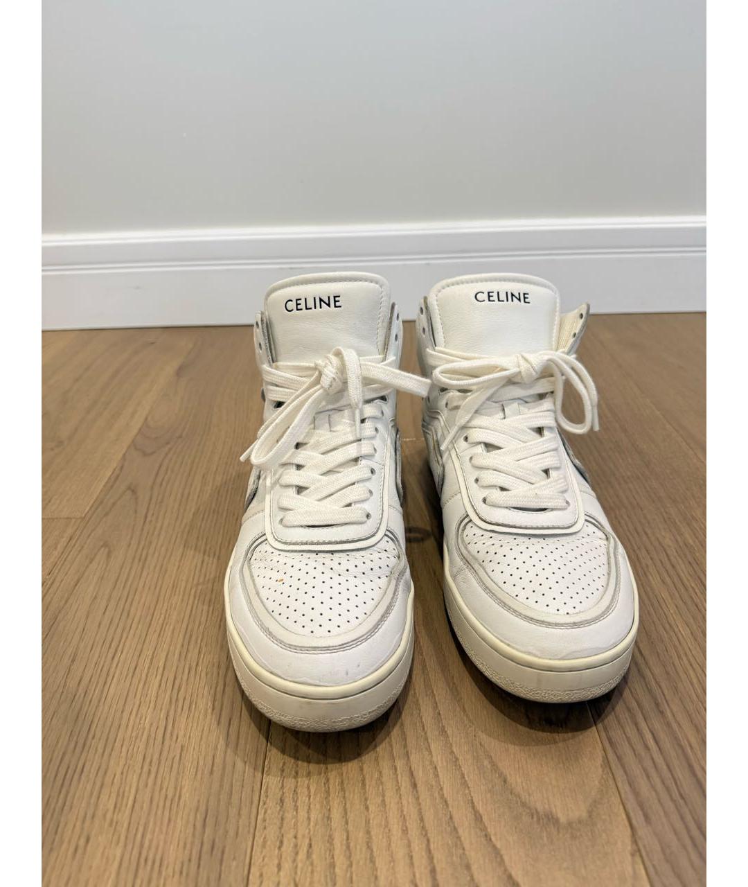 CELINE Белые кожаные кроссовки, фото 2