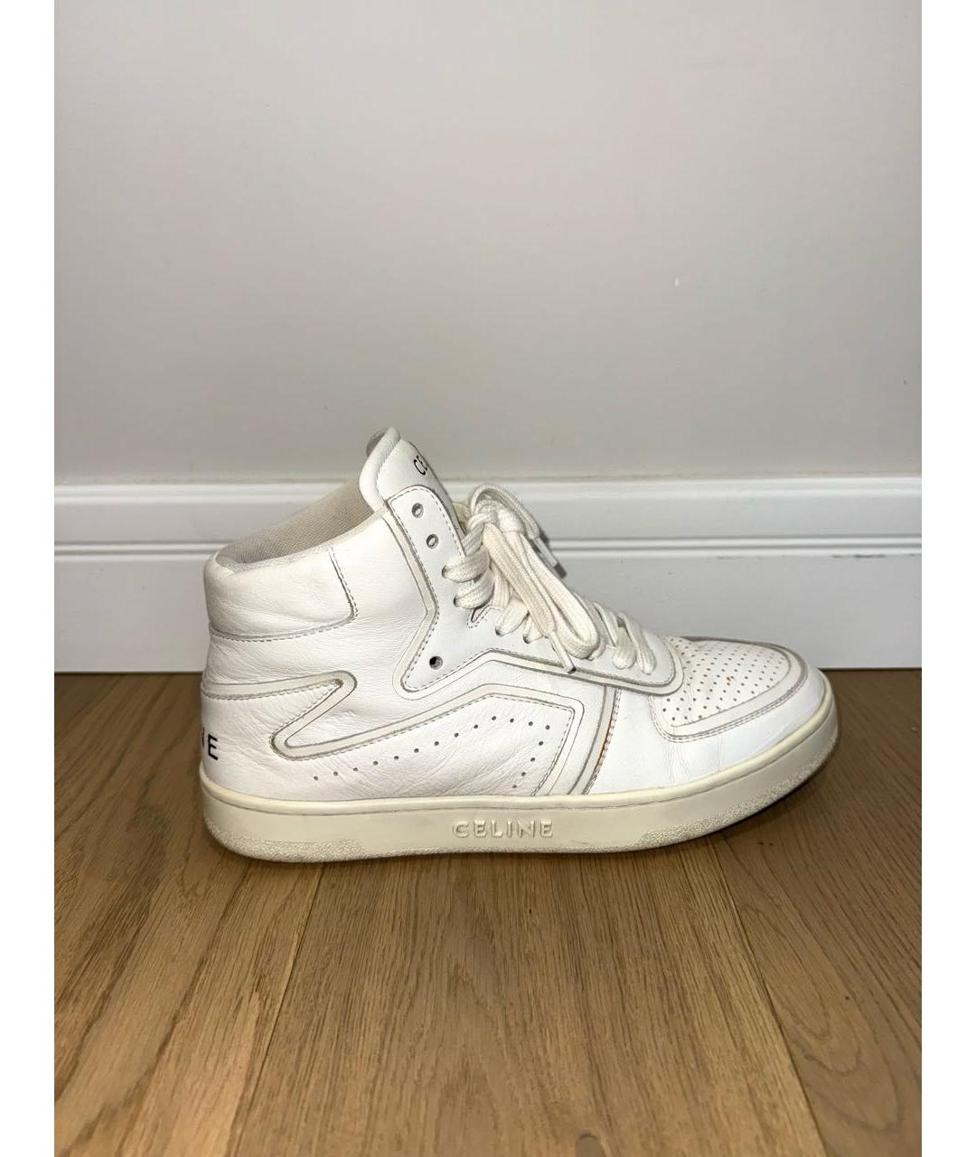 CELINE Белые кожаные кроссовки, фото 7