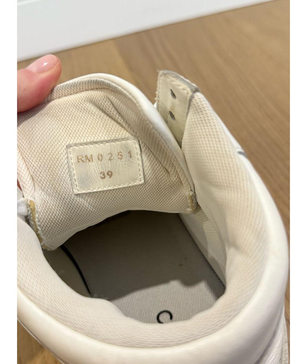 CELINE Белые кожаные кроссовки, фото 5