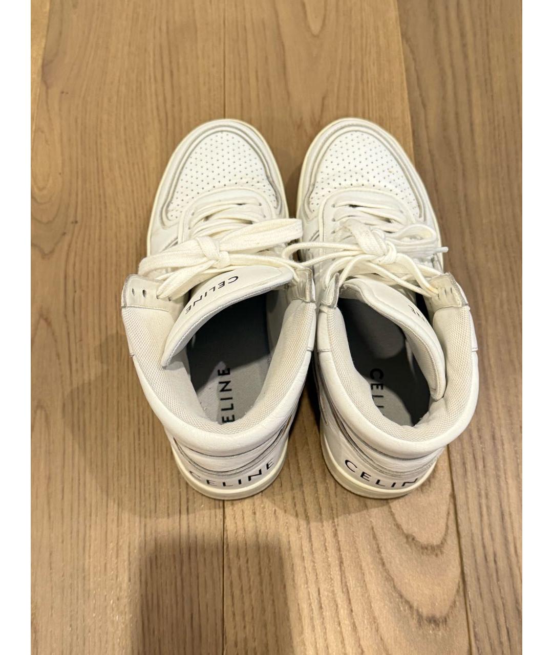 CELINE Белые кожаные кроссовки, фото 3