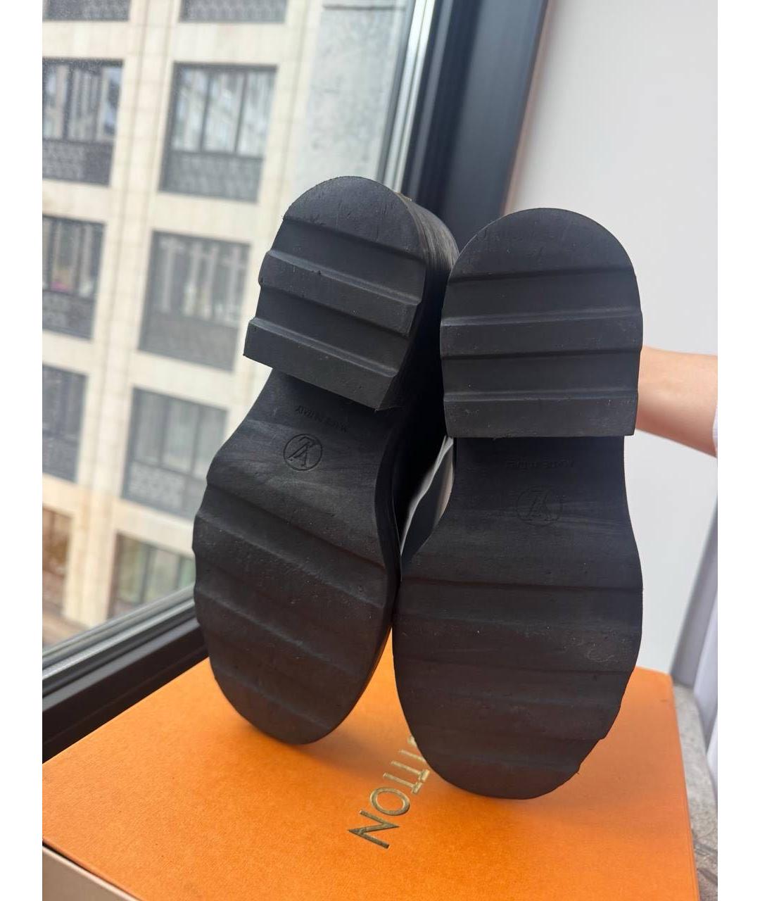 LOUIS VUITTON Черные кожаные ботинки, фото 5