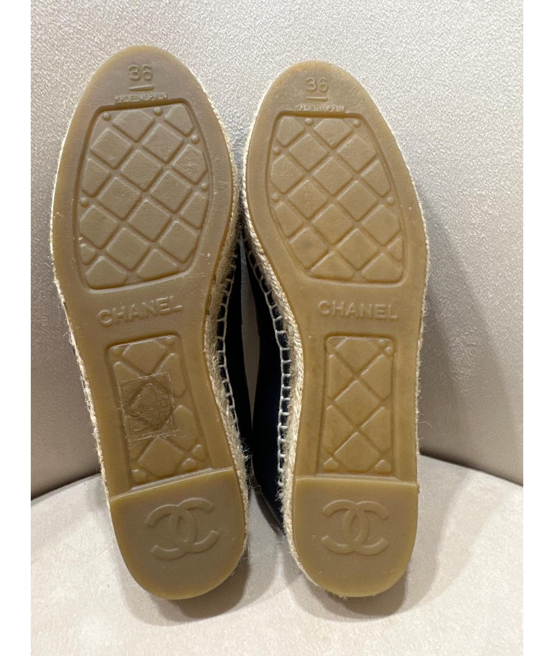 CHANEL Темно-синие кожаные эспадрильи, фото 5