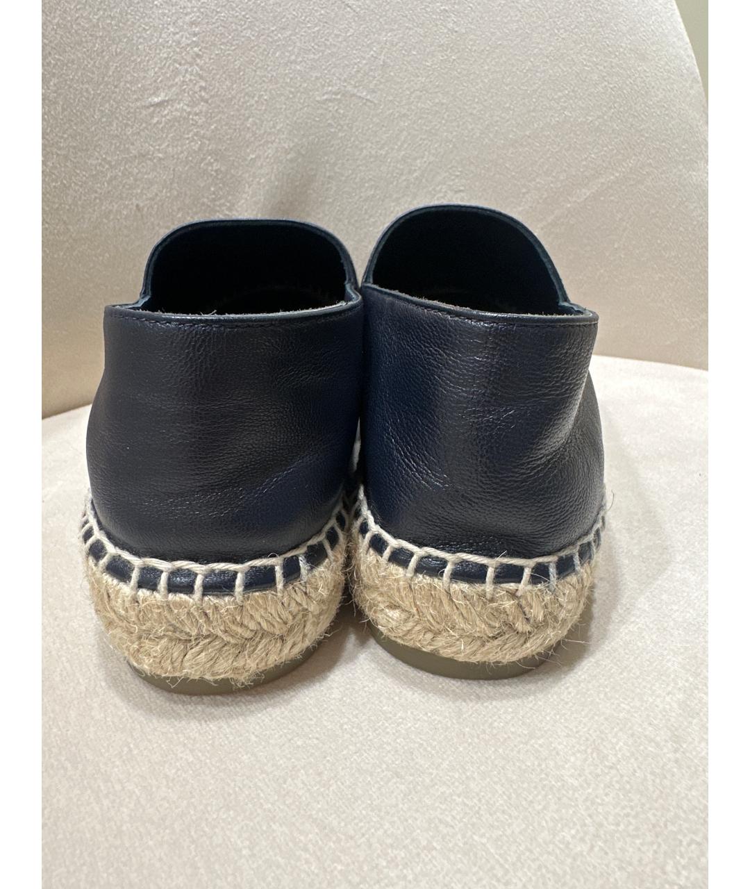CHANEL Темно-синие кожаные эспадрильи, фото 4