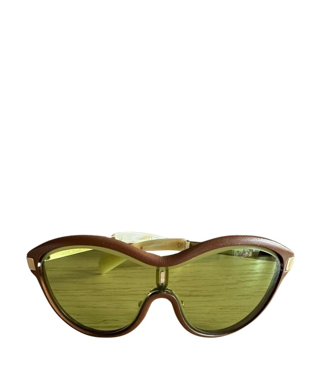 LOUIS VUITTON Зеленые пластиковые солнцезащитные очки, фото 1