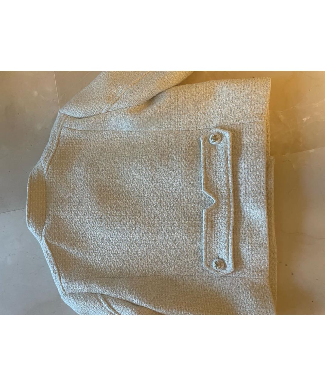 CHANEL Бежевый твидовый жакет/пиджак, фото 4