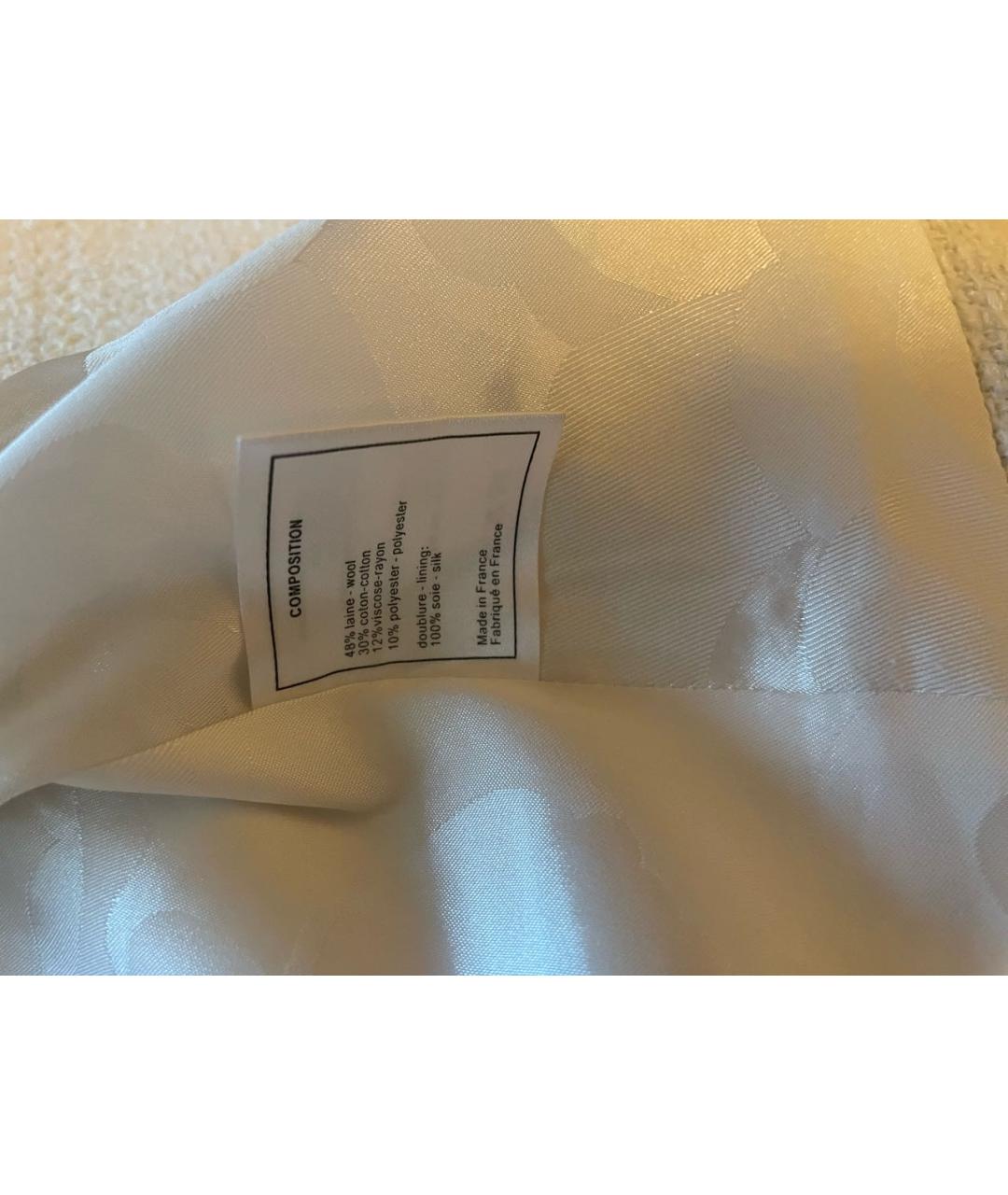 CHANEL Бежевый твидовый жакет/пиджак, фото 3