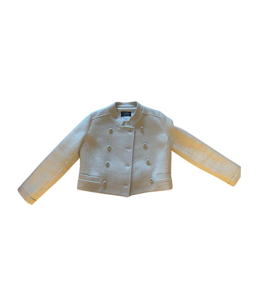 CHANEL Бежевый твидовый жакет/пиджак, фото 1