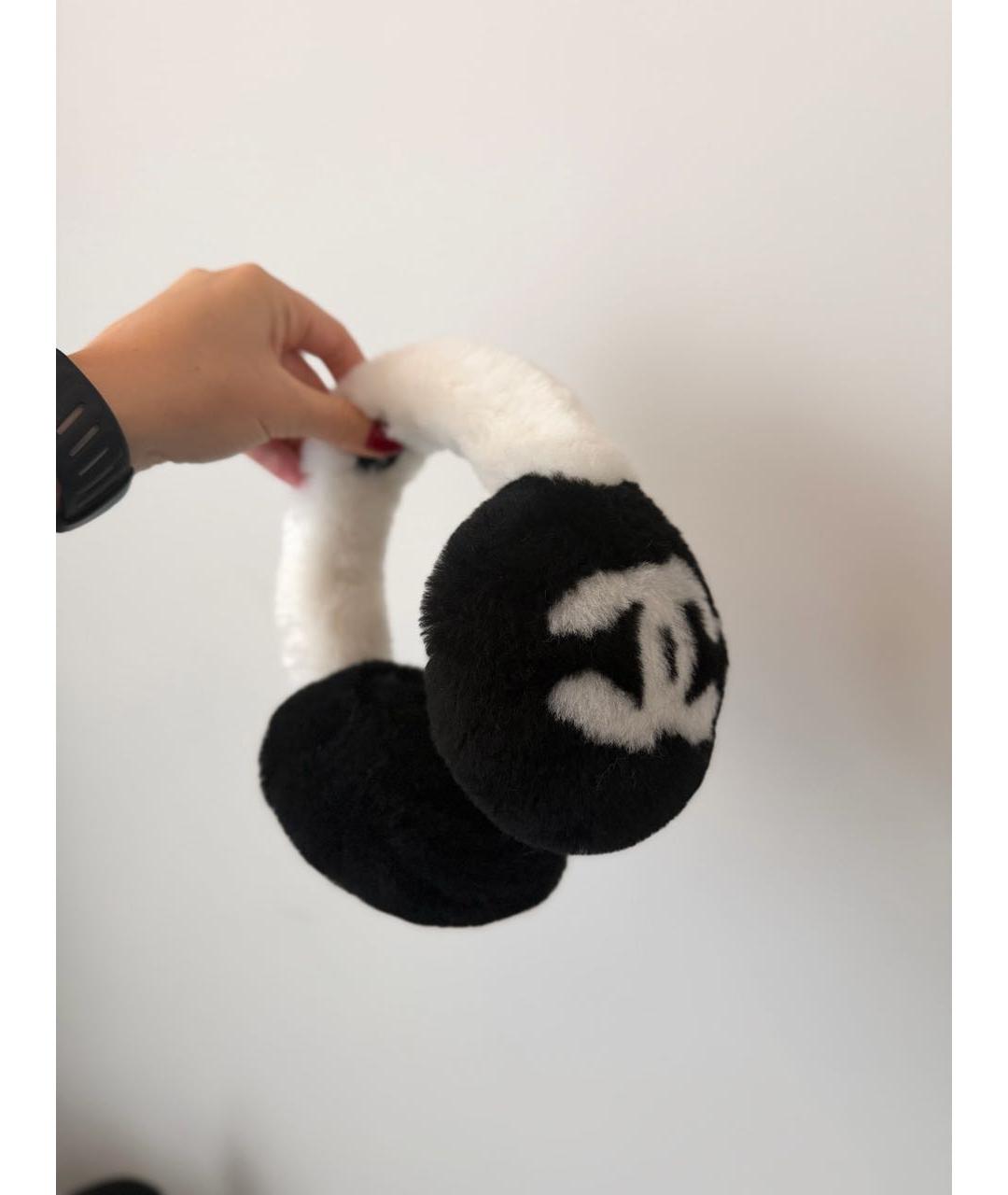 CHANEL Черные шерстяные наушники, фото 4
