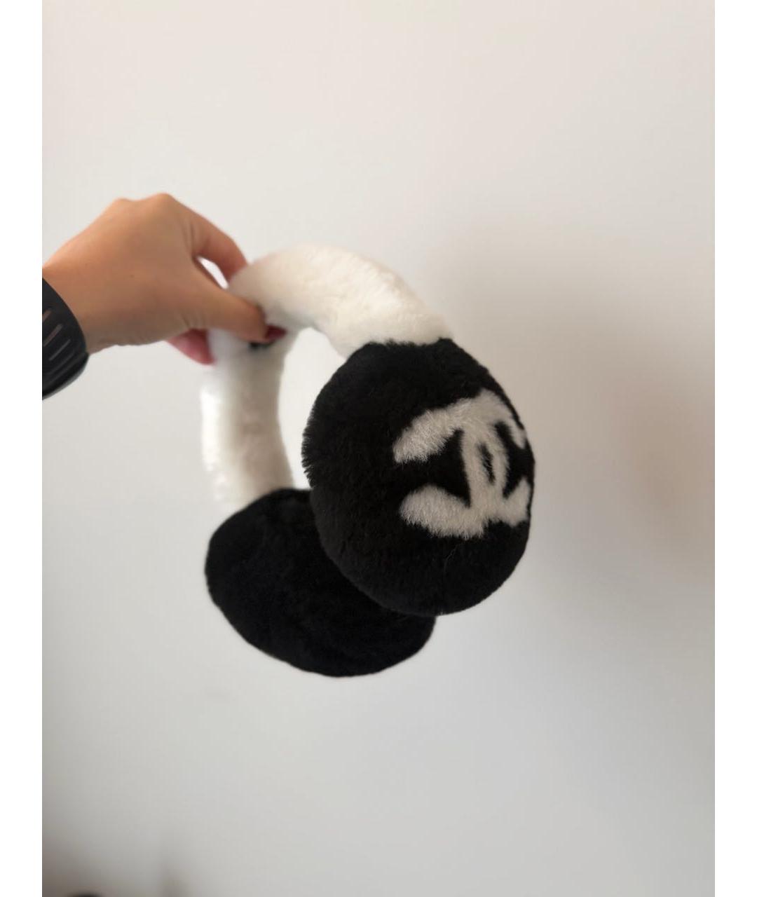 CHANEL Черные шерстяные наушники, фото 3