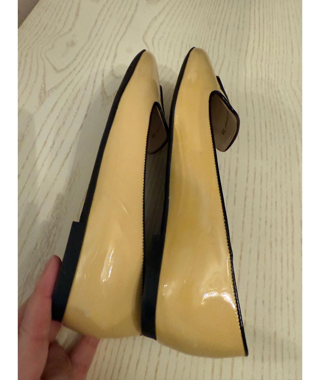 KENZO Бежевые лоферы из лакированной кожи, фото 6