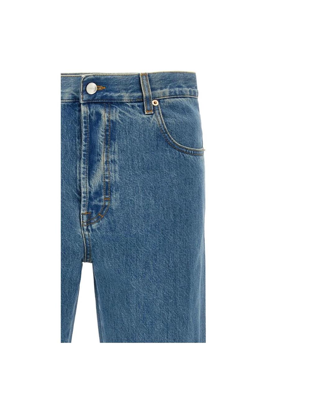 GUCCI Синие хлопковые прямые джинсы, фото 3