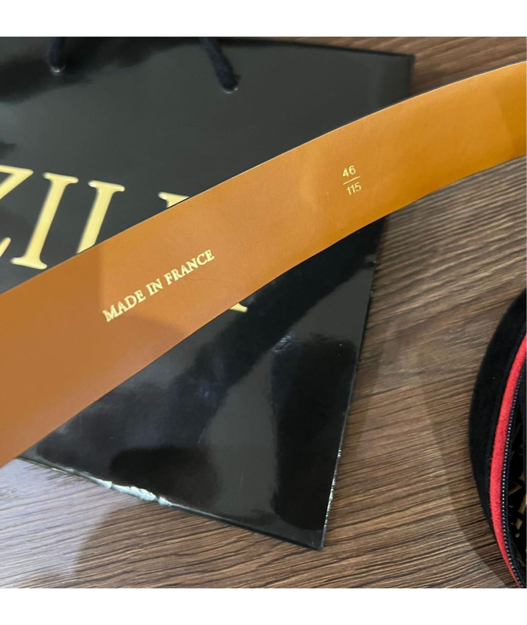 ZILLI Черный ремень из экзотической кожи, фото 7